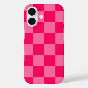 Light and Hot Pink Chequered Pattern Design  iPhone 16 Case
