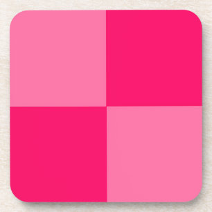 Light and Hot Pink Chequered Pattern Design Coaster