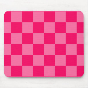Light and Hot Pink Chequered Pattern Design  Mouse Mat
