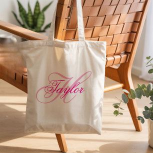 Light and Hot Pink Fancy Monogram Tote Bag