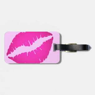 Light and Hot Pink Ombre Lipstick Kiss Luggage Tag