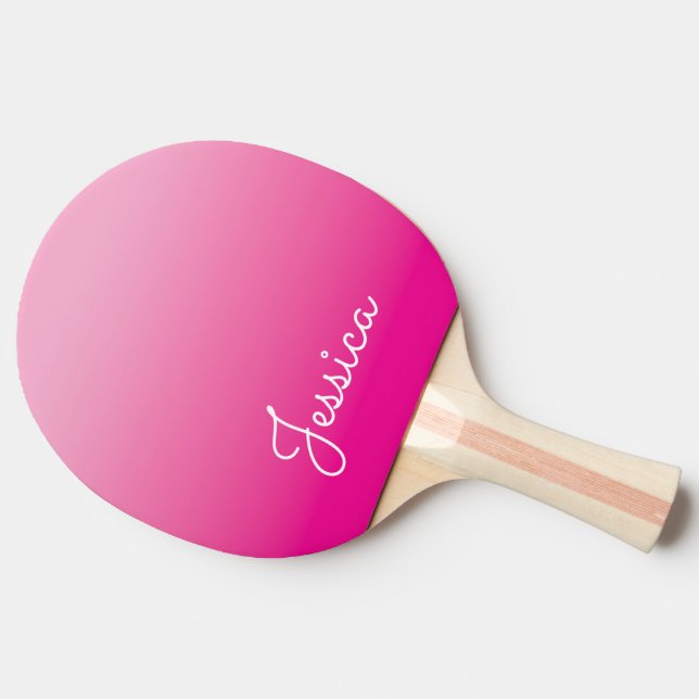 Light and Hot Pink Ombre Ping Pong Paddle (Side)
