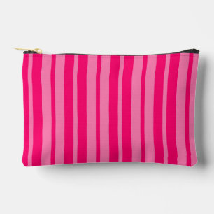 Light and Hot Pink Stylish Stripes Pattern Design  Accessory Pouch