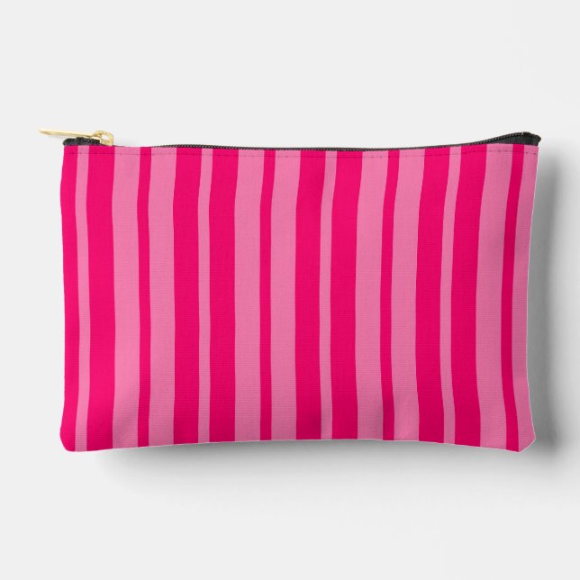 Light and Hot Pink Stylish Stripes Pattern Design  Accessory Pouch (Front)