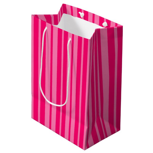 Light and Hot Pink Stylish Stripes Pattern Design  Medium Gift Bag (Creator Uploaded)