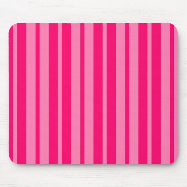Light and Hot Pink Stylish Stripes Pattern Design  Mouse Mat (Front)