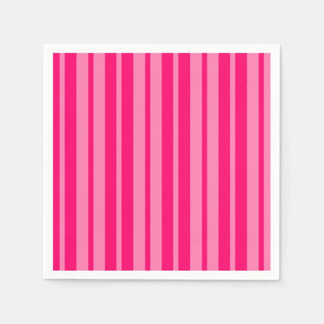Light and Hot Pink Stylish Stripes Pattern Design  Napkin (Front)