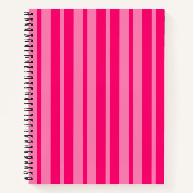 Light and Hot Pink Stylish Stripes Pattern Design  Notebook (Front)