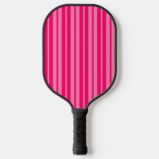 Light and Hot Pink Stylish Stripes Pattern Design  Pickleball Paddle (Front)