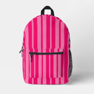 Light and Hot Pink Stylish Stripes Pattern Design Printed Backpack