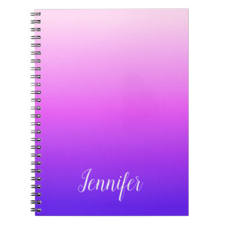 Light and Hot Pink Violet Personalised Ombre Notebook