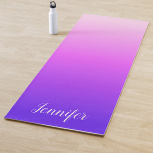 Light and Hot Pink Violet Personalised Ombre Yoga Mat