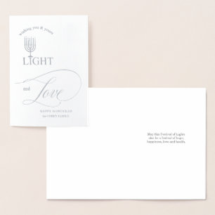 Light and Love Menorah Hanukkah Foil Card