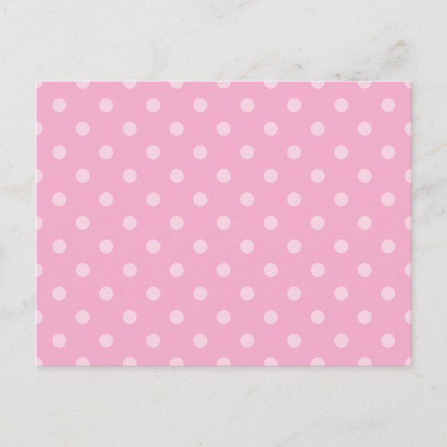 Light and Pastel Pink Polka Dots Postcard (Front)