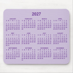 Light and Royal Purple 2027 Calendar Mouse Mat