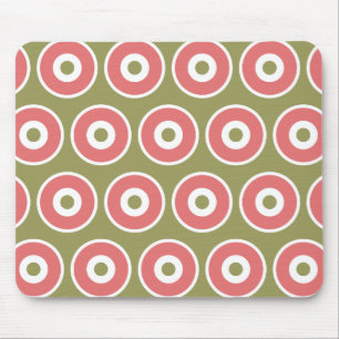 Light and Sweet Tan Coral Circle Pattern Mouse Mat