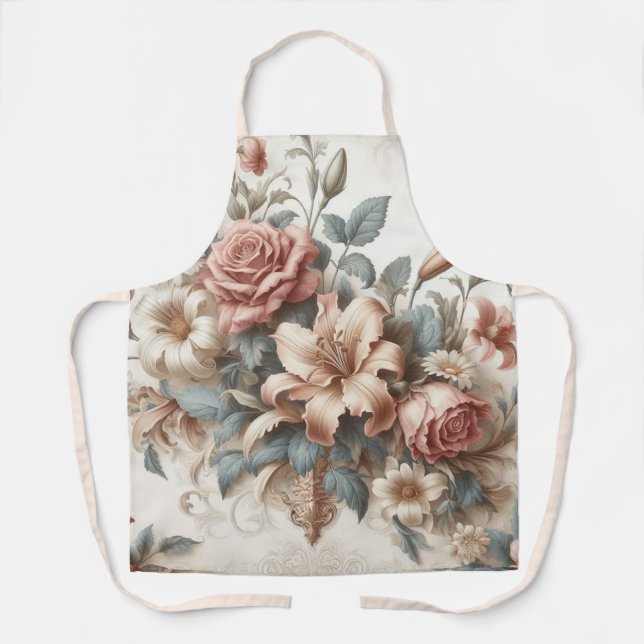 Light Antique Floral Perfection Apron (Front)