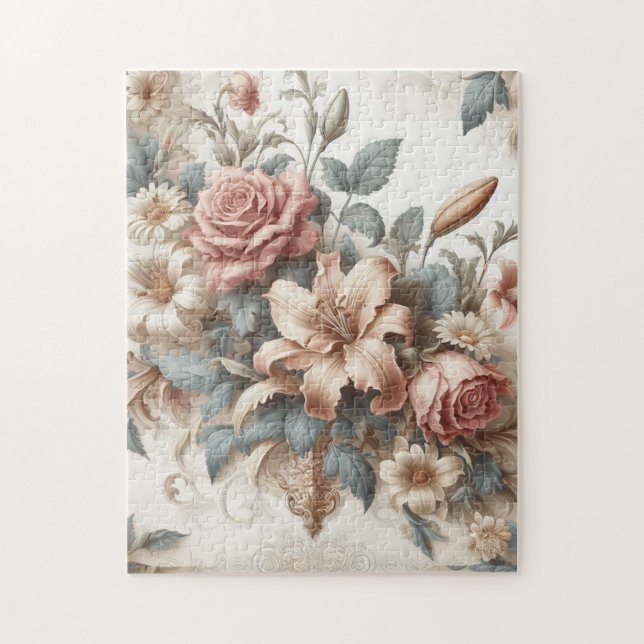 Light Antique Floral Perfection Jigsaw Puzzle (Vertical)