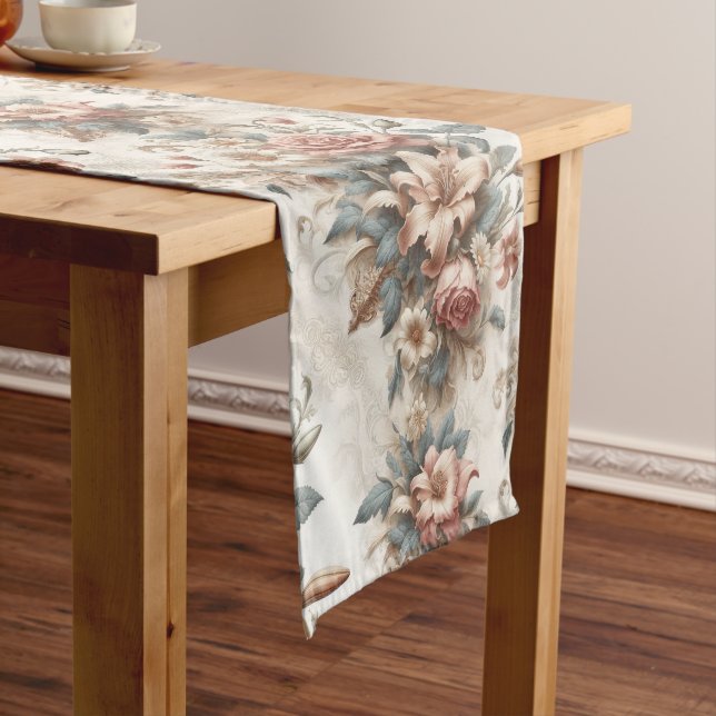 Light Antique Floral Perfection Medium Table Runner (In Situ)