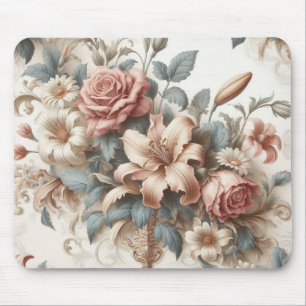 Light Antique Floral Perfection Mouse Mat
