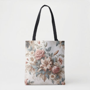 Light Antique Floral Perfection Tote Bag