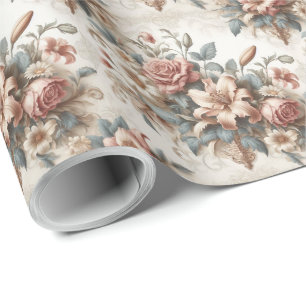 Light Antique Floral Perfection Wrapping Paper