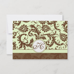 Light Apple Green Brown Response Card