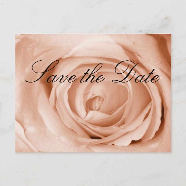 Light Apricot Save the Date Announcement Postcard (Front)