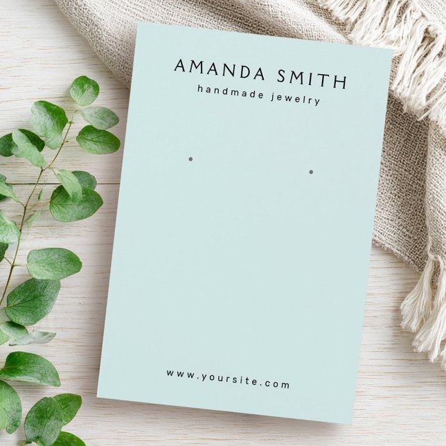 Light aqua blue custom logo earring display card (Light aqua blue custom logo earring display card)