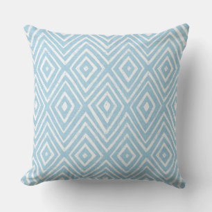Light Aqua Blue Diamond Chevron Geometric Cushion