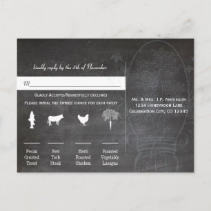 Light Aqua Blue Mason Jar Chalkboard Wedding Postcard