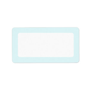 Light aqua blue solid colour border blank label