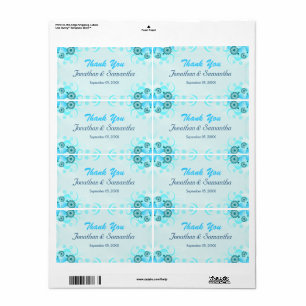 Light Aqua Blue Teal Floral Large Wedding Favour