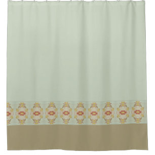 Light Aqua Teal And Gold Shower Curtain