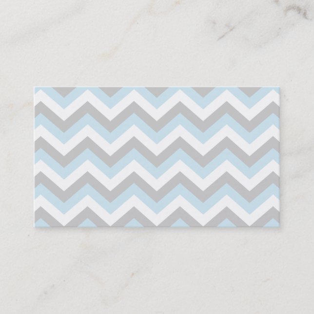 Light Aqua Turquoise Chevron Chic ZigZag Pattern Business Card (Front)