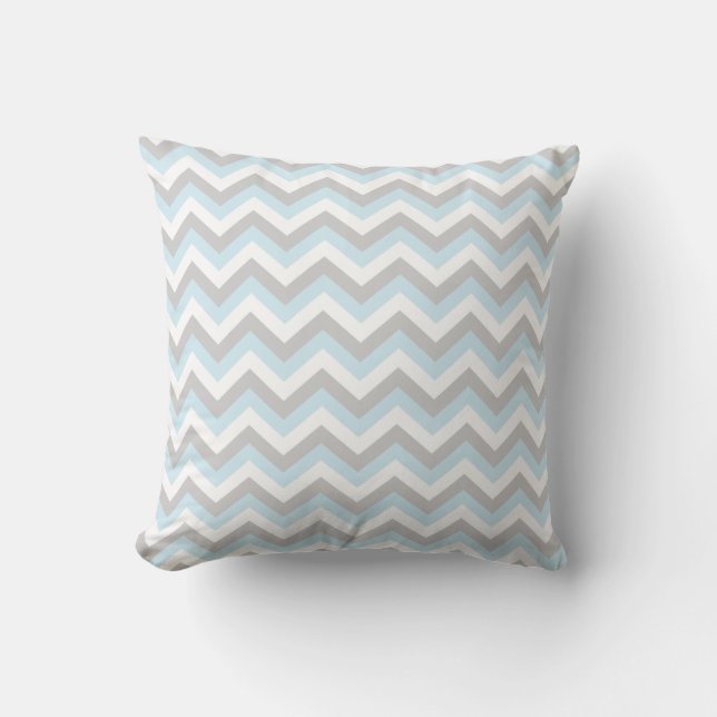 Light Aqua Turquoise Chevron Chic ZigZag Pattern Cushion (Front)