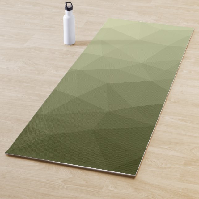 Light army green Gradient Geometric Mesh Pattern Yoga Mat (In Situ)