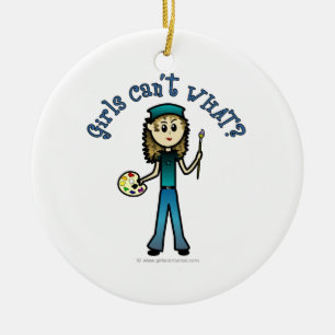 Light Artist Girl Ceramic Tree Decoration