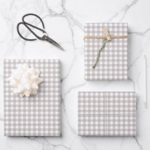 Light Ash Grey Simple Plaid Wrapping Paper Sheet