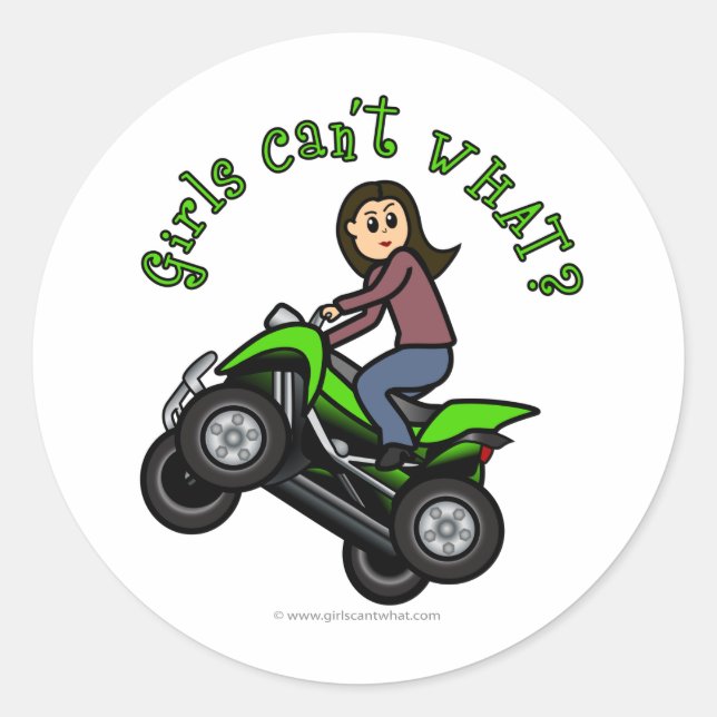 Light ATV | Four Wheeling Girl Classic Round Sticker (Front)