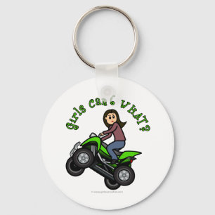 Light ATV Four Wheeling Girl Key Ring