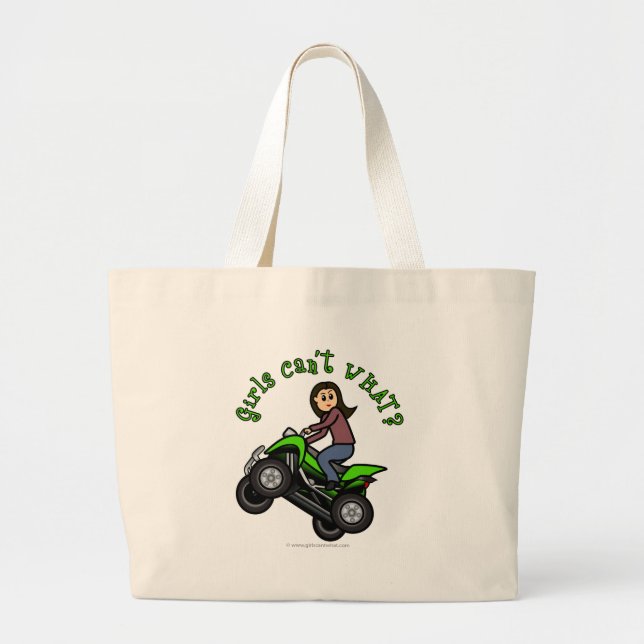 Light ATV | Four Wheeling Girl Large Tote Bag (Front)