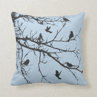 Light Baby Blue Bucolic Landscape Cushion