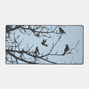 Light Baby Blue Bucolic Landscape Desk Mat
