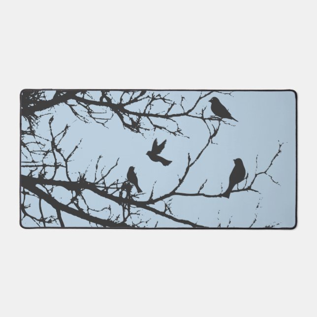 Light Baby Blue Bucolic Landscape Desk Mat (Front)