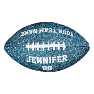 Light baby blue glitter sparkles Your name Team American Football