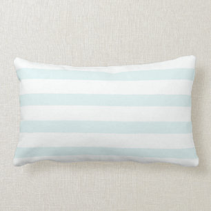 Light Baby Blue white Stripes Lumbar Cushion
