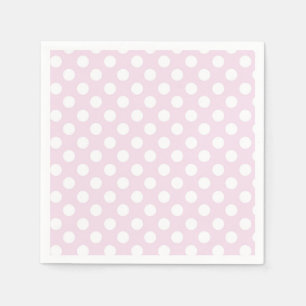 Light Baby Pink & White Polka Dots Birthday Party Napkin
