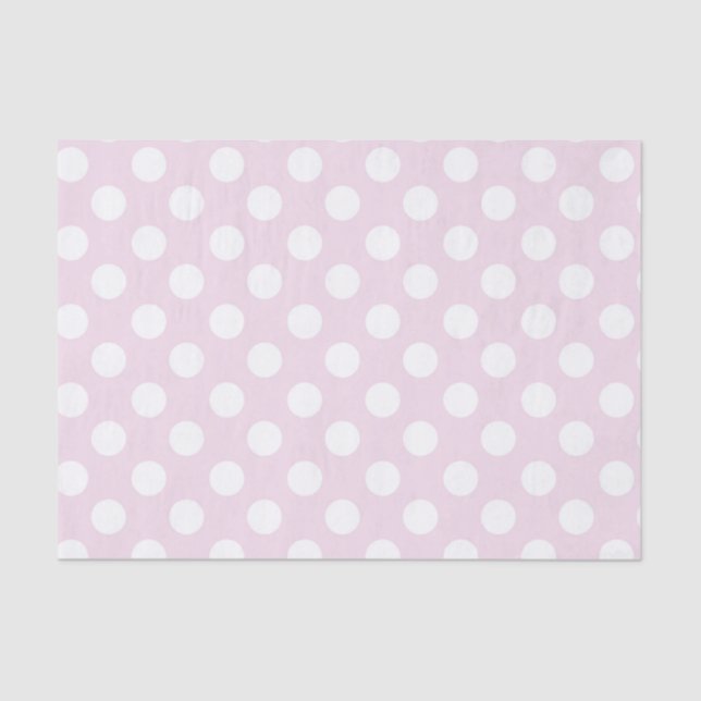 Light Baby Pink & White Polka Dots Birthday Party Tissue Paper (Front)