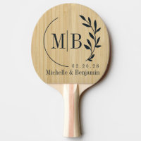 Light Bamboo Leaf Wedding Monogram